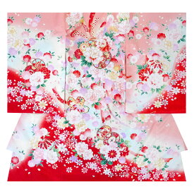女児 産着 レンタル お宮参り 着物 帽子 よだれかけ セット【女の子 貸衣装 和服 祝い着 初着 産着 往復送料無料】鮮やか ピンク 古典 No63