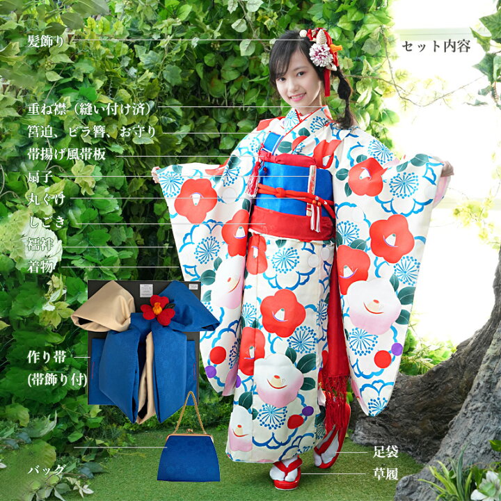 楽天市場】七五三 着物 7歳 フルセット 購入 販売 レトロ 椿(つばき 