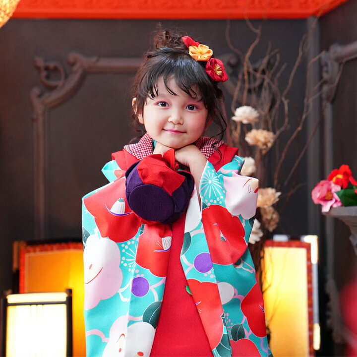 楽天市場】七五三 着物 3歳 販売 女の子 おしゃれ 「 椿(つばき 