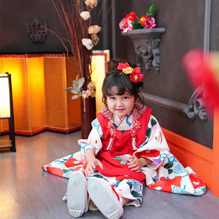 楽天市場】七五三 着物 3歳 販売 女の子 おしゃれ 「 椿(つばき 