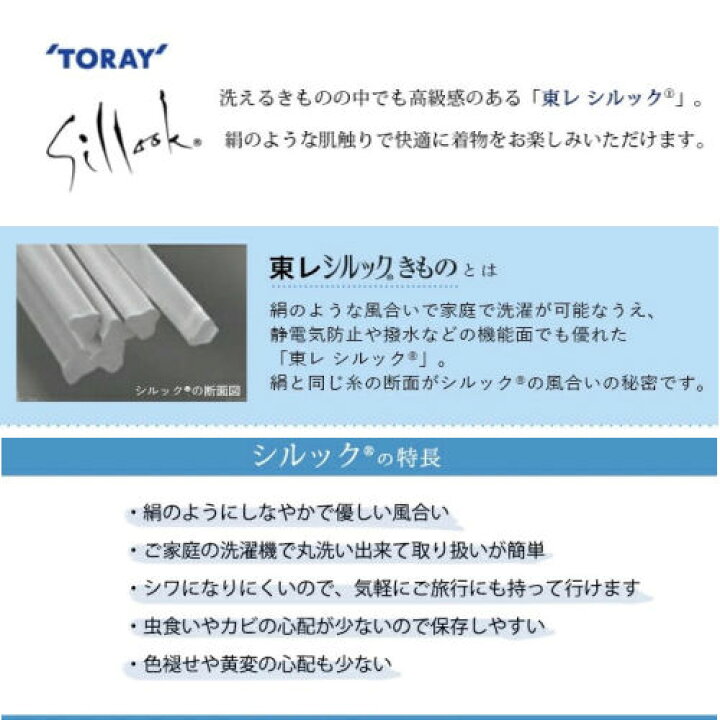 楽天市場】東レシルック 反物 絽小紋 薄紫 洗えるきもの 夏物 合繊 
