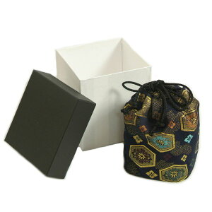 七五三 男の子 きんちゃく 濃紺地亀甲柄 織生地 ポリエステル生地 5歳、3歳 日本製