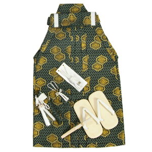 七五三 着物 男の子 男児袴セット 網代亀甲花菱 紺地紋袴 5歳用 60cm 七点セット へら付き 収納箱付き