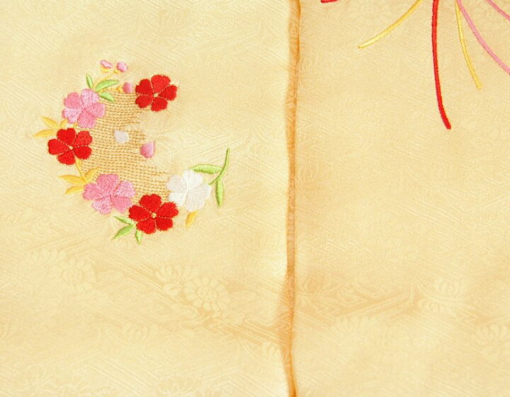 楽天市場】七五三 被布 正絹 3歳 クリームベージュ色 花宝華珠輪 刺繍  