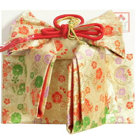七五三 着物用 祝い帯 作り帯 7歳用 ベージュゴールド地 桜 揚羽蝶 飾り紐付き 大サイズ 日本製