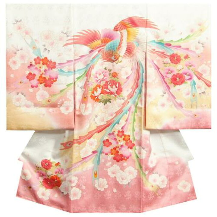 楽天市場】お宮参り 着物 女の子 赤ちゃん 正絹初着 白色裾ピンク 