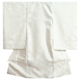 お宮参り着物用長襦袢 白 男女兼用仕様 つけ袖付き 袷仕立て ポリエステル 地紋生地 日本製