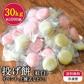 ★ マラソン中 ポイント2倍 ランキング受賞！ 【送料無料 冷凍】 投げ餅 約1000玉 約30kg 個包装 上棟式 棟上げ 餅まき 紅白餅 丸餅 小餅 四方餅 隅餅 しら餅 白餅 節分 ギフト お祭り イベント お中元 御中元