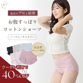 ＼店内全商品対象！20％OFF！／綿 ハイウエスト 2枚 3枚 ショーツ サニタリーショーツ コットン 生理用 深履きショーツ すっぽり レディース ショーツ パンツ デカパン サニタリー 深め 深履き 温活 冷え 生理用ショーツ f-411nm