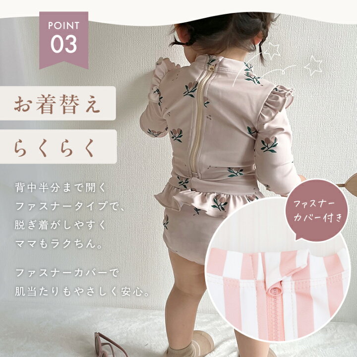 楽天市場】ベビー 水着 ラッシュガード UVカット 帽子セット 2点セット 