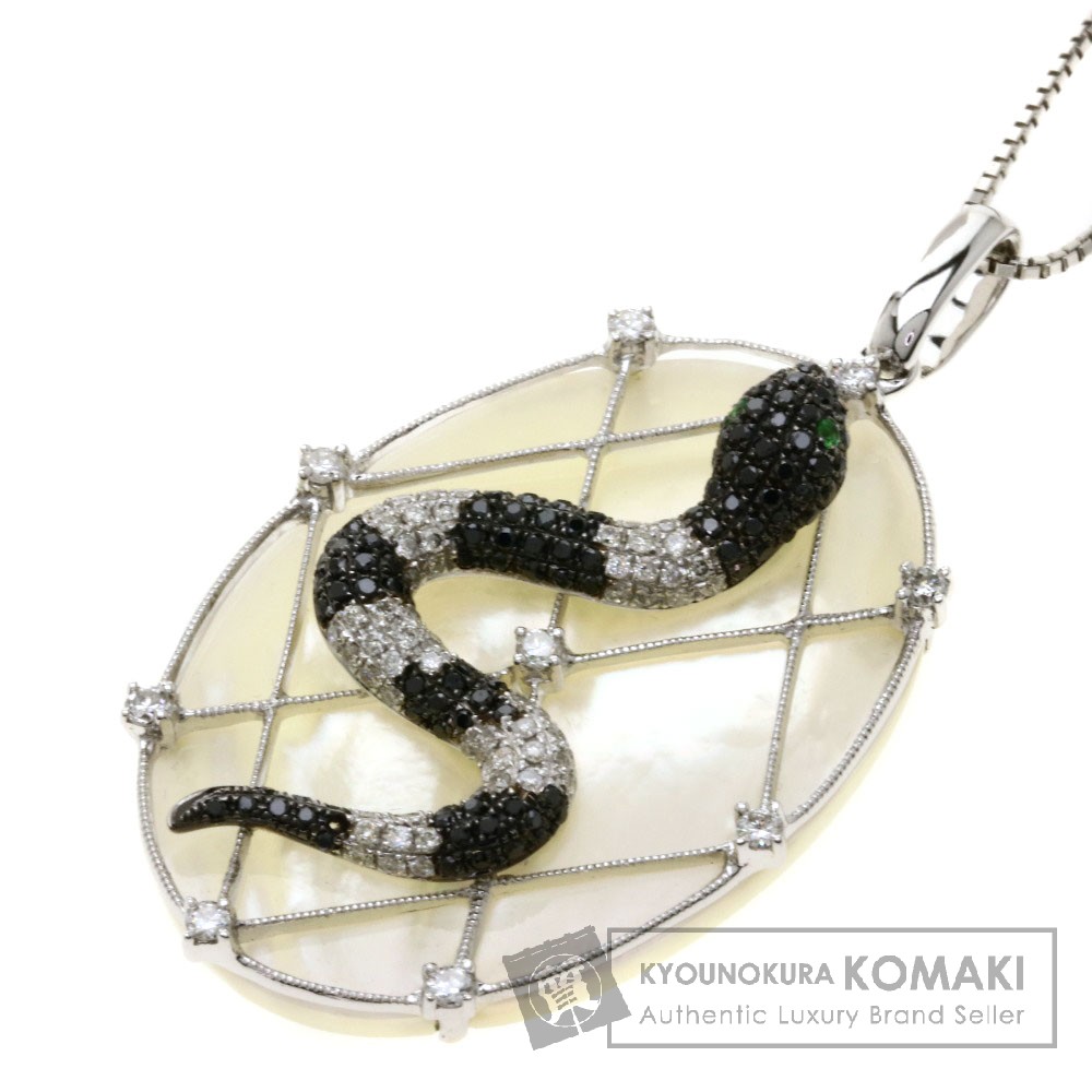 買い誠実 0.02ct 蛇モチーフ/エメラルド/ダイヤモンド/シェル
