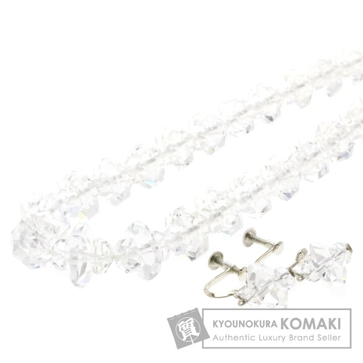 楽天市場】イヤリング 2点セット 水晶 ネックレス シルバー 39.8g 