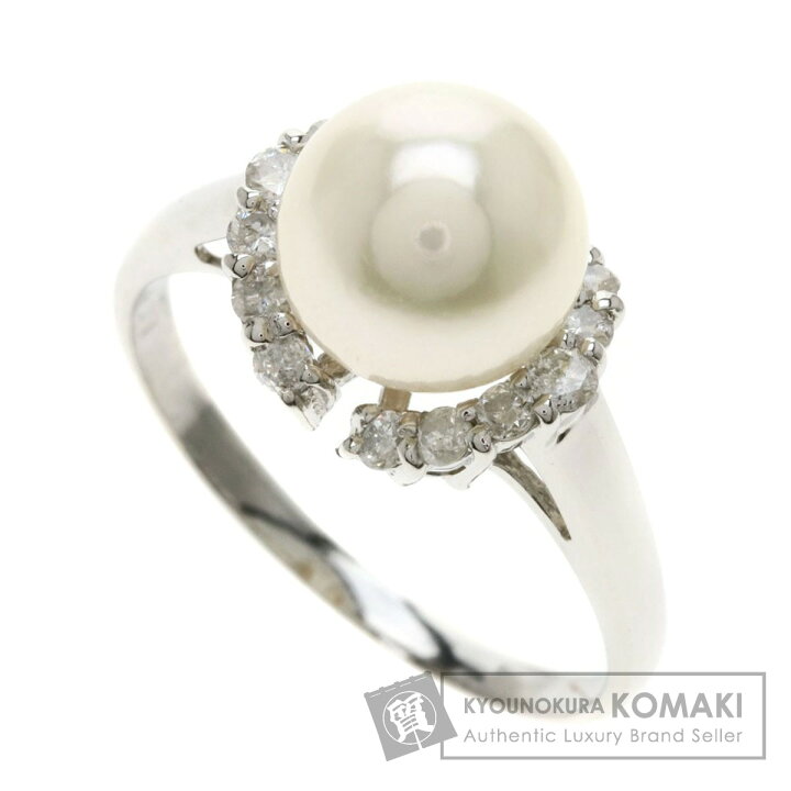 楽天市場】0.37ct パール 真珠 ダイヤモンド リング・指輪 プラチナ 