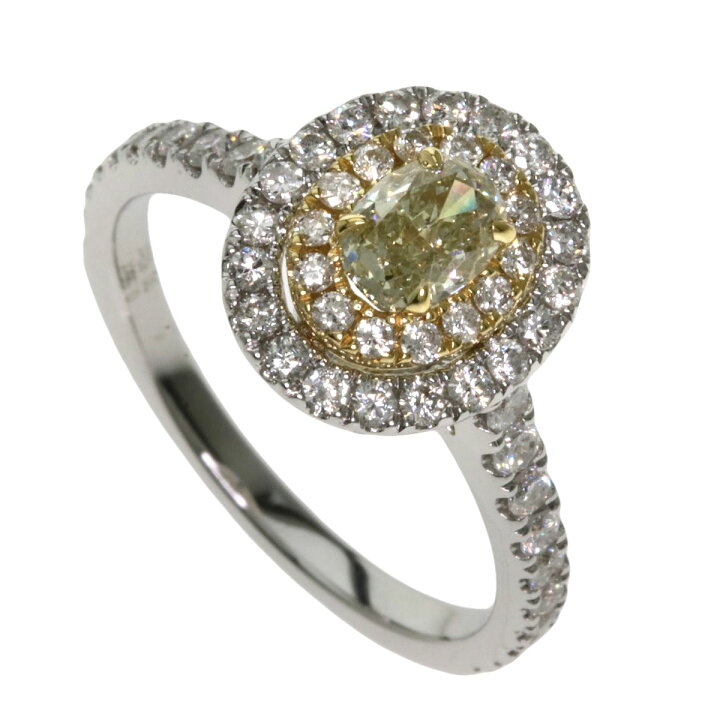楽天市場】0.56ct イエローダイヤモンド リング・指輪 K18ホワイト 