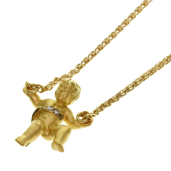 楽天市場】カレライカレラ 天使 ダイヤモンド ネックレス K18イエロー 