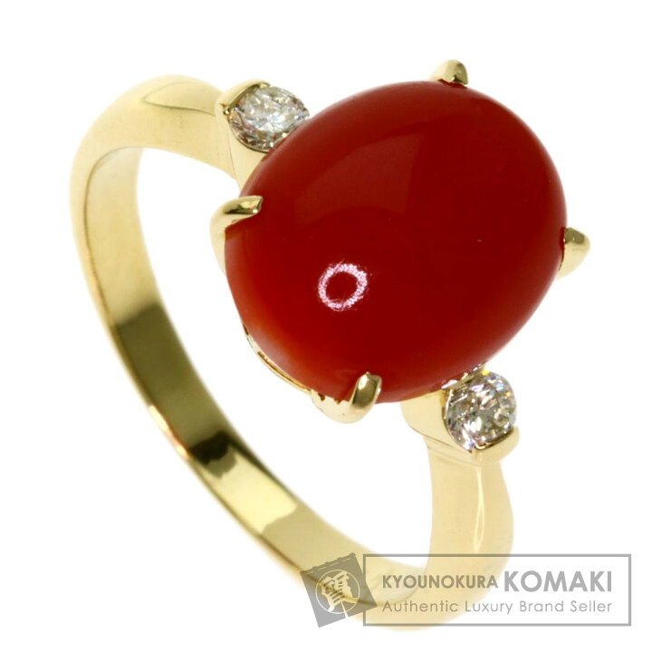楽天市場】0.12ct 珊瑚 サンゴ ダイヤモンド リング・指輪 K18イエロー 