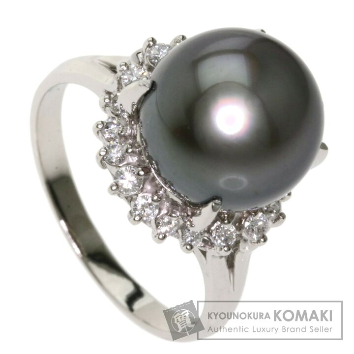 楽天市場】0.28ct 黒蝶パール ダイヤモンド リング・指輪 プラチナ 