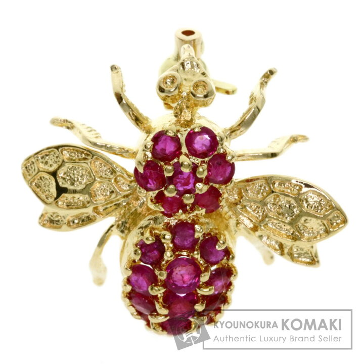 楽天市場】0.78ct 蜂 ルビー ブローチ K18イエローゴールド 3g 