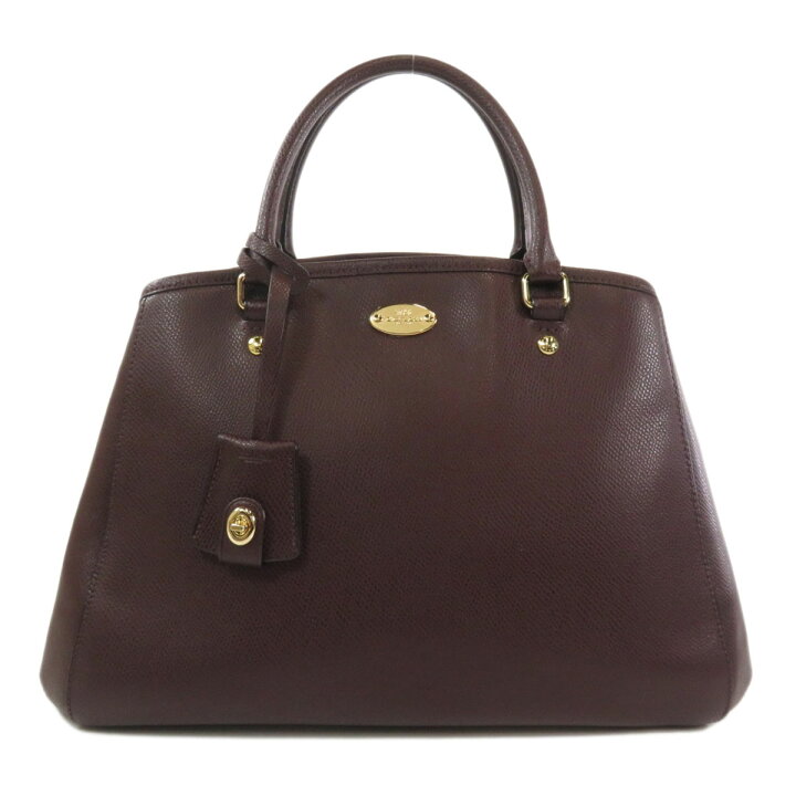 coachハンドバックブラウンレザーF34067