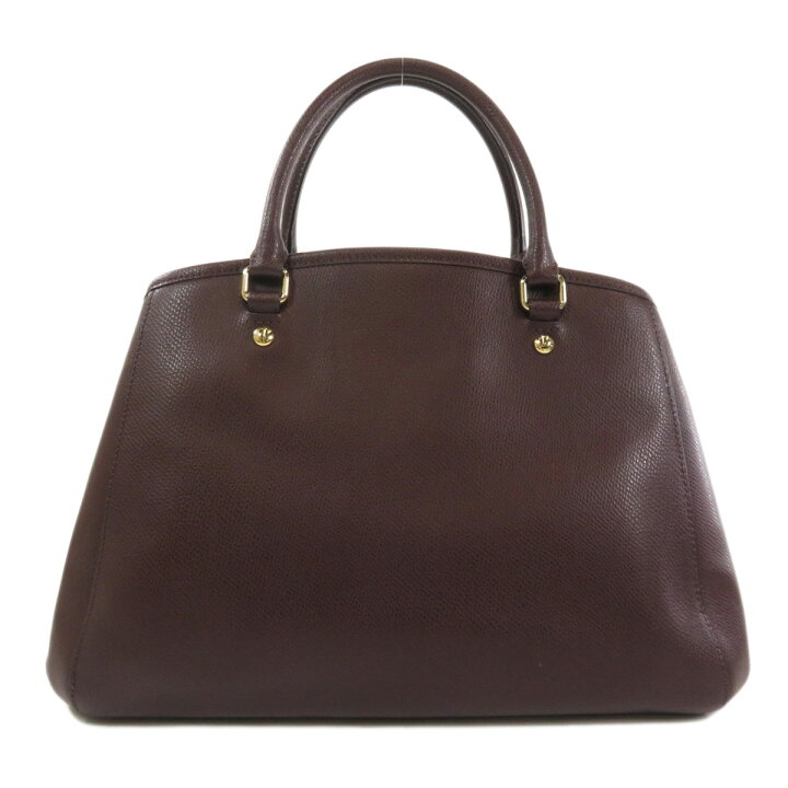 coachハンドバックブラウンレザーF34067