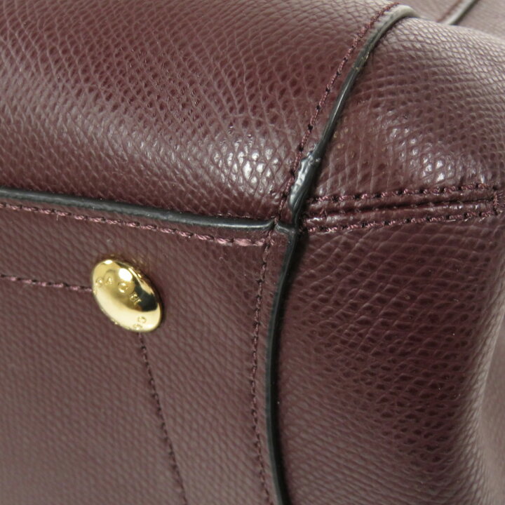 coachハンドバックブラウンレザーF34067