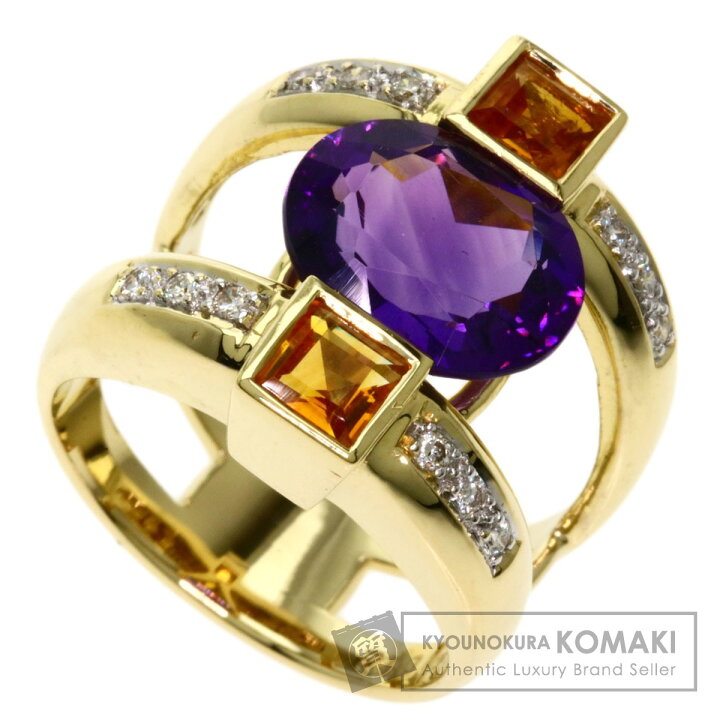 楽天市場】3.6ct アメジスト シトリン ダイヤモンド リング・指輪 K18 
