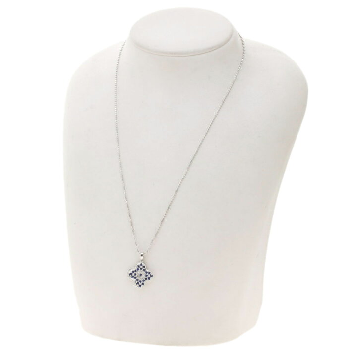 楽天市場】0.85ct サファイア ダイヤモンド ネックレス K18ホワイト 