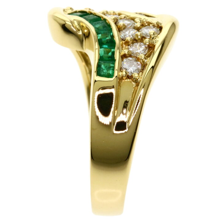 楽天市場】0.27ct エメラルド ダイヤモンド リング・指輪 K18イエロー 