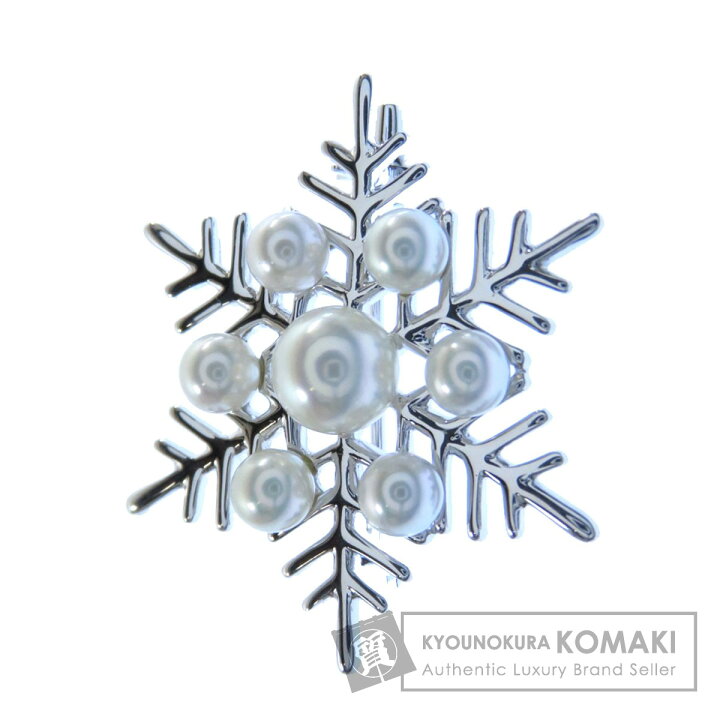 楽天市場】ミキモト 雪の結晶モチーフ パール 真珠 ブローチ シルバー 
