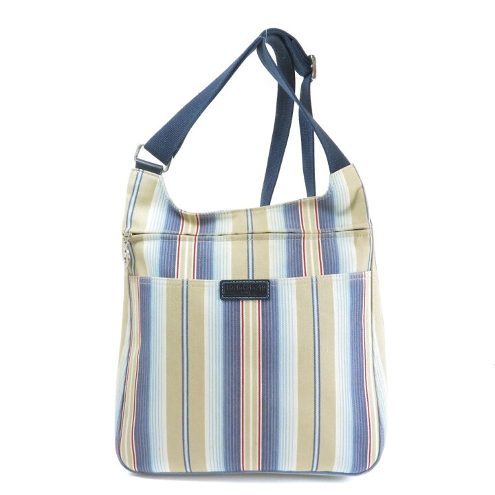 楽天市場】ロンシャン ストライプ柄 ショルダーバッグ キャンバス 