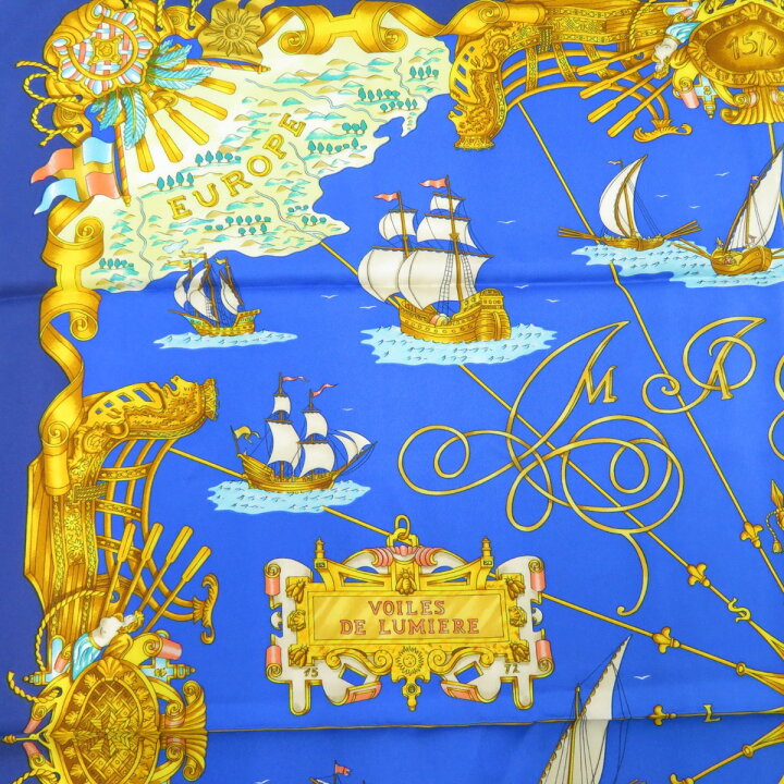 楽天市場】エルメス カレ90 VOILES DE LUMIERE 光の帆船 スカーフ  