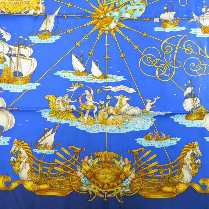 楽天市場】エルメス カレ90 VOILES DE LUMIERE 光の帆船 スカーフ  