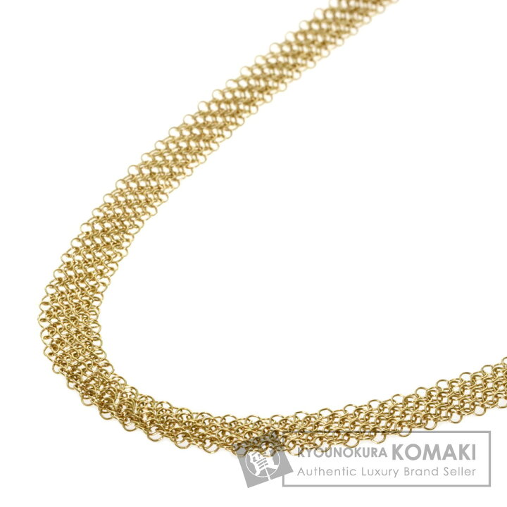 楽天市場】ティファニー メッシュ ロング 66cm ネックレス K18イエロー 