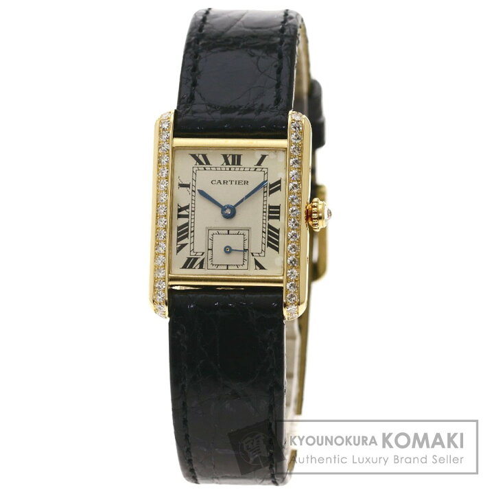 楽天市場 カルティエ タンク サイド ダイヤモンド 腕時計 Oh済 K18イエローゴールド 革 レディース 中古 Cartier ブランド京の蔵小牧 最安挑戦