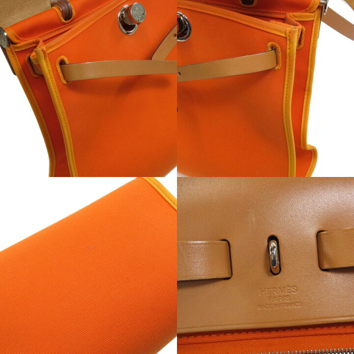 楽天市場】エルメス エールバッグジップ 31 オレンジ シルバー金具 