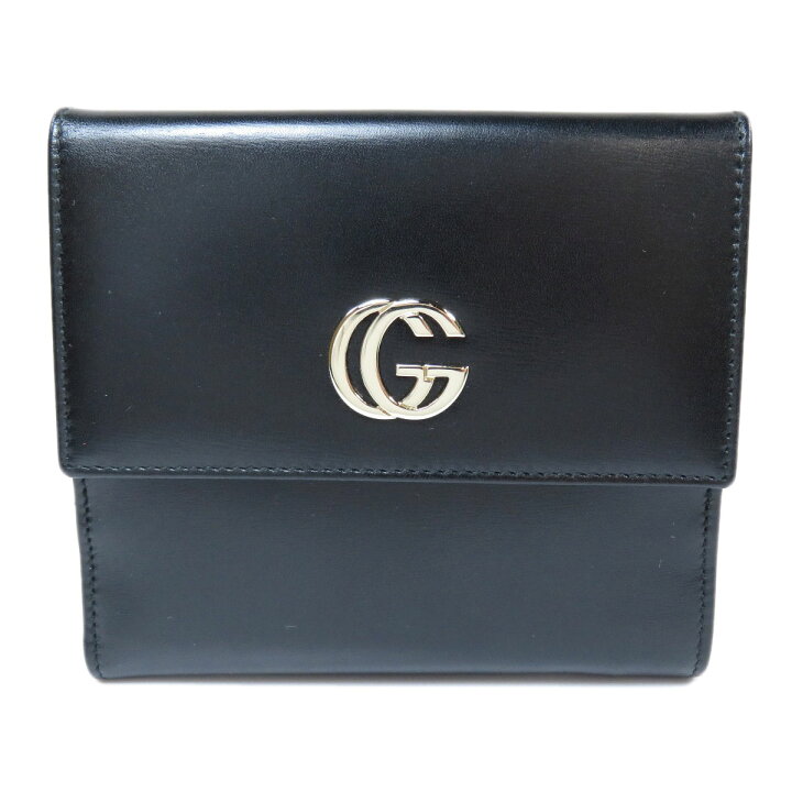 楽天市場】グッチ GGマーモント 二つ折り財布（小銭入れあり） レザー 