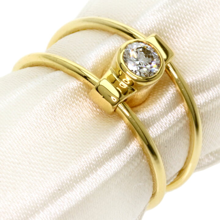 K18YG イエローゴールド リング・指輪 ルビー0.49ct ダイヤモンド0.36  