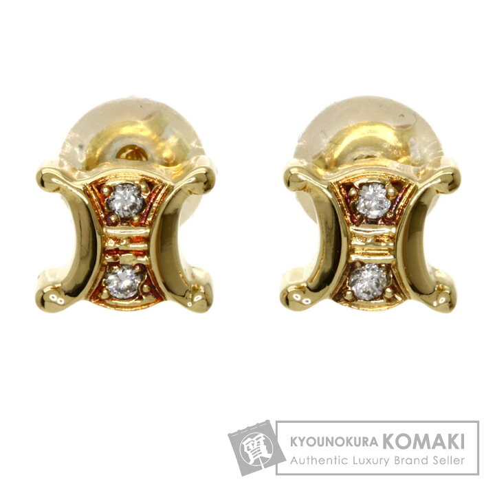 楽天市場】セリーヌ マカダム ダイヤモンド ピアス K18イエロー 