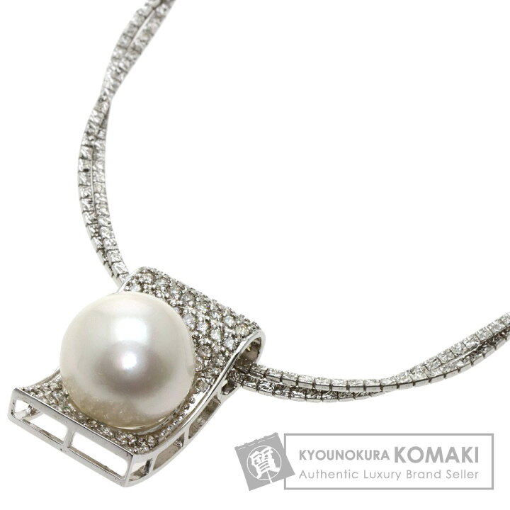 楽天市場】1ct 南洋パール 真珠 ダイヤモンド ネックレス K18ホワイト  
