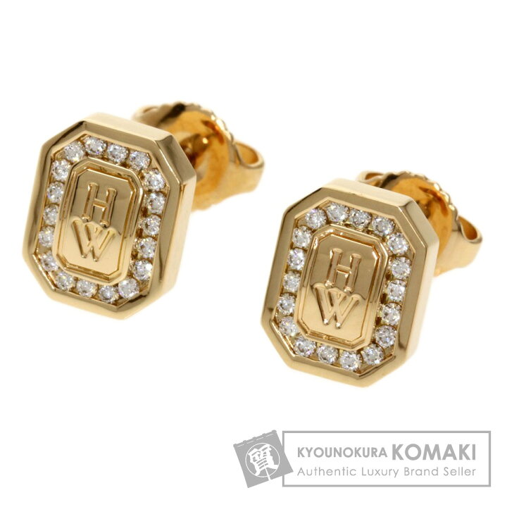 楽天市場 ハリーウィンストン Hw ロゴ ダイヤモンド ピアス K18ピンクゴールド レディース 中古 Harry Winston ブランド 京の蔵小牧 最安挑戦