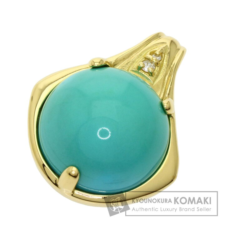 楽天市場】12.71ct トルコ石 ダイヤモンド ペンダントトップ K18 