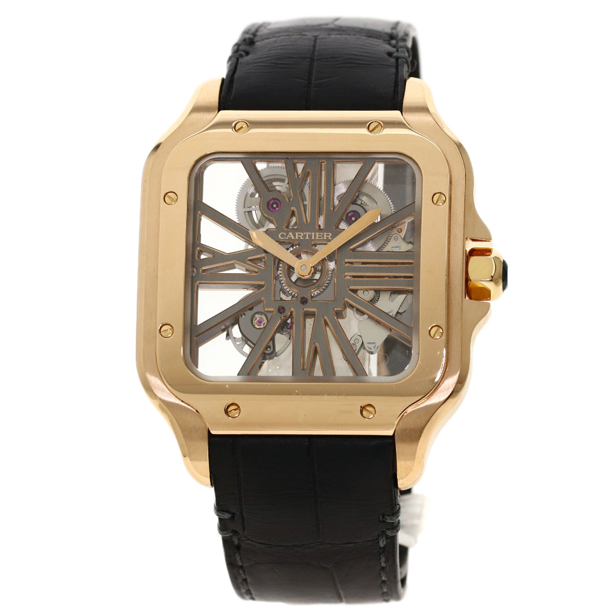 楽天市場】カルティエ WHSA0018 サントスLM スケルトン 腕時計 K18