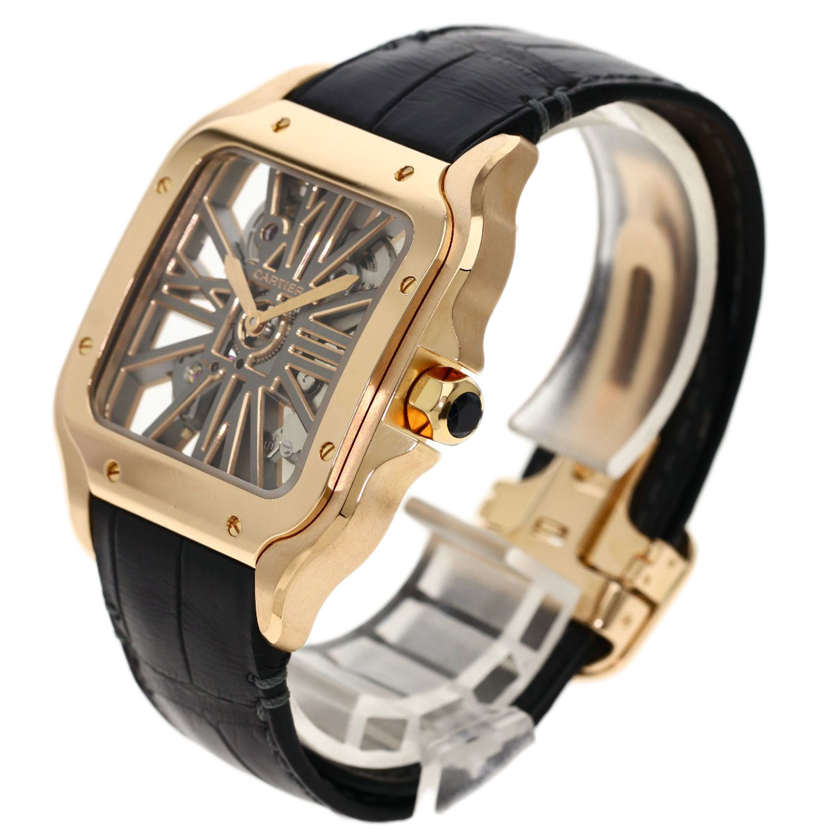 楽天市場】カルティエ WHSA0018 サントスLM スケルトン 腕時計 K18 