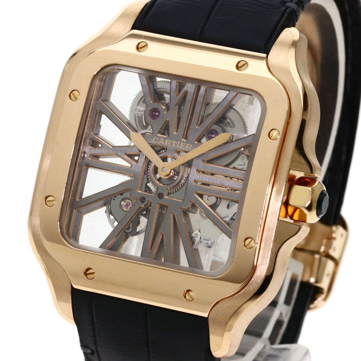 楽天市場】カルティエ WHSA0018 サントスLM スケルトン 腕時計 K18