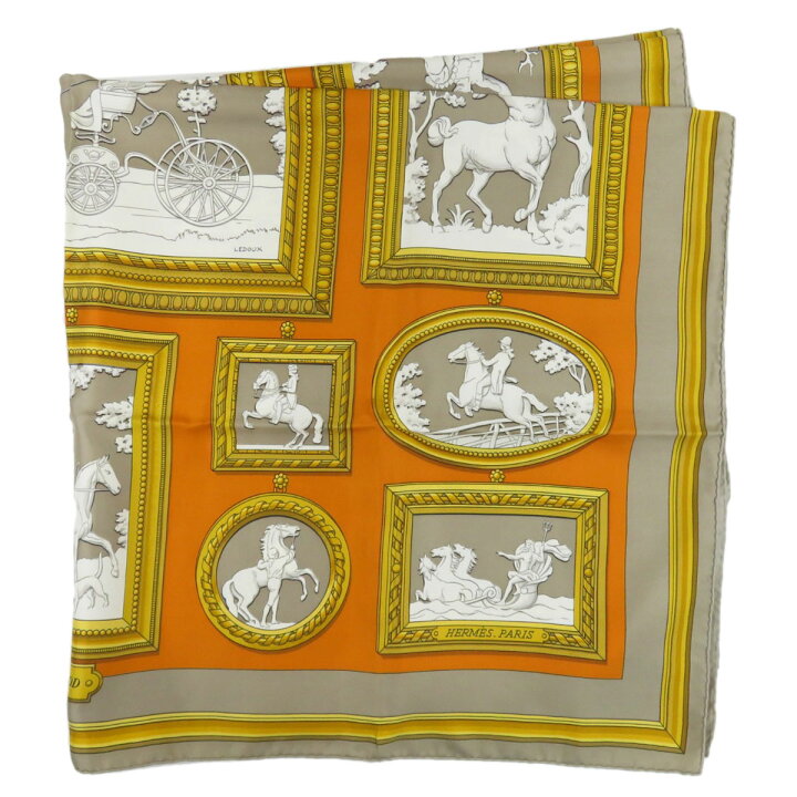 中古】HERMES エルメス カレ 90 スカーフ 不死鳥の神話 シルク100  