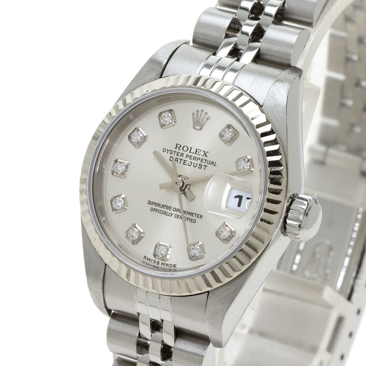 楽天市場】ロレックス 79174G デイトジャスト 10P ダイヤモンド 腕時計 ...