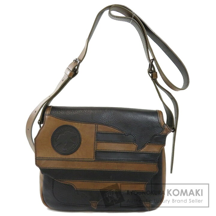 楽天市場】ハンティングワールド ロゴ ショルダーバッグ レザー メンズ  