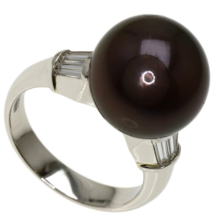 楽天市場】0.41ct ブラックパール 真珠 ダイヤモンド リング・指輪 