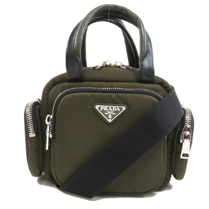楽天市場】プラダ 1BB061 ロゴ金具 2WAY ハンドバッグ ナイロン素材 