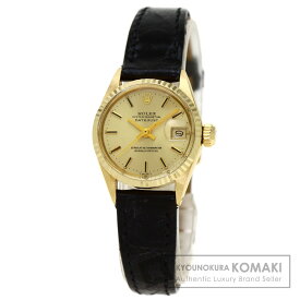 ロレックス 6517 オイスターパーペチュアル デイト 1951年製 腕時計 OH済 K18イエローゴールド/クロコダイル レディース 【中古】【ROLEX】